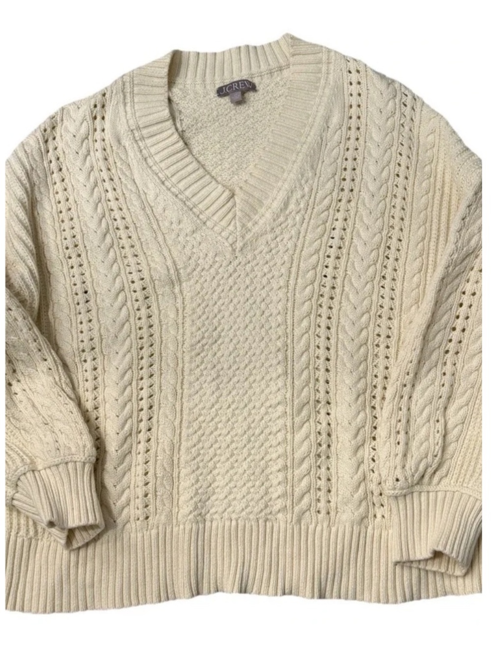 J Crew Cotton Cable Knit Sweater 2X